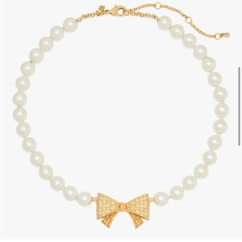 Kate Spade Wrapped In A Bow Pearl Necklace NEW - Picture 3 of 5